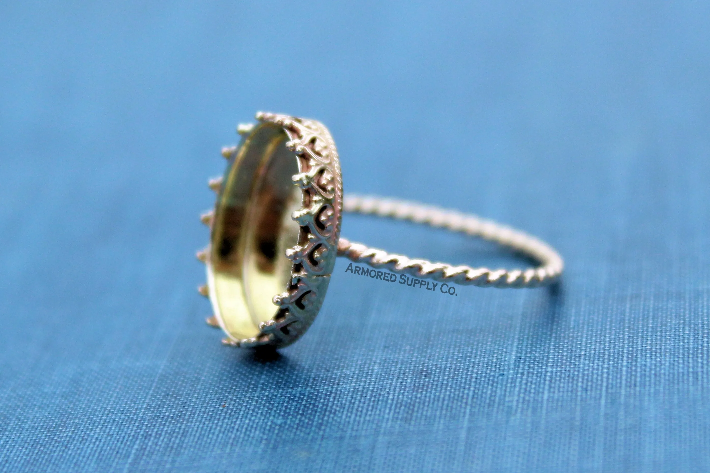 Gold Filled ROPE 8mm Crown Bezel Cup Ring blank