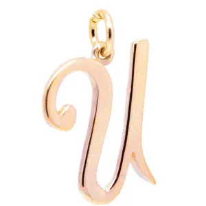Gold Large Italic U Charm