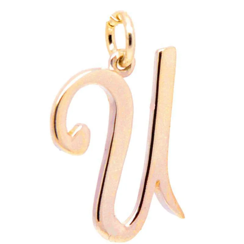 Gold Large Italic U Charm