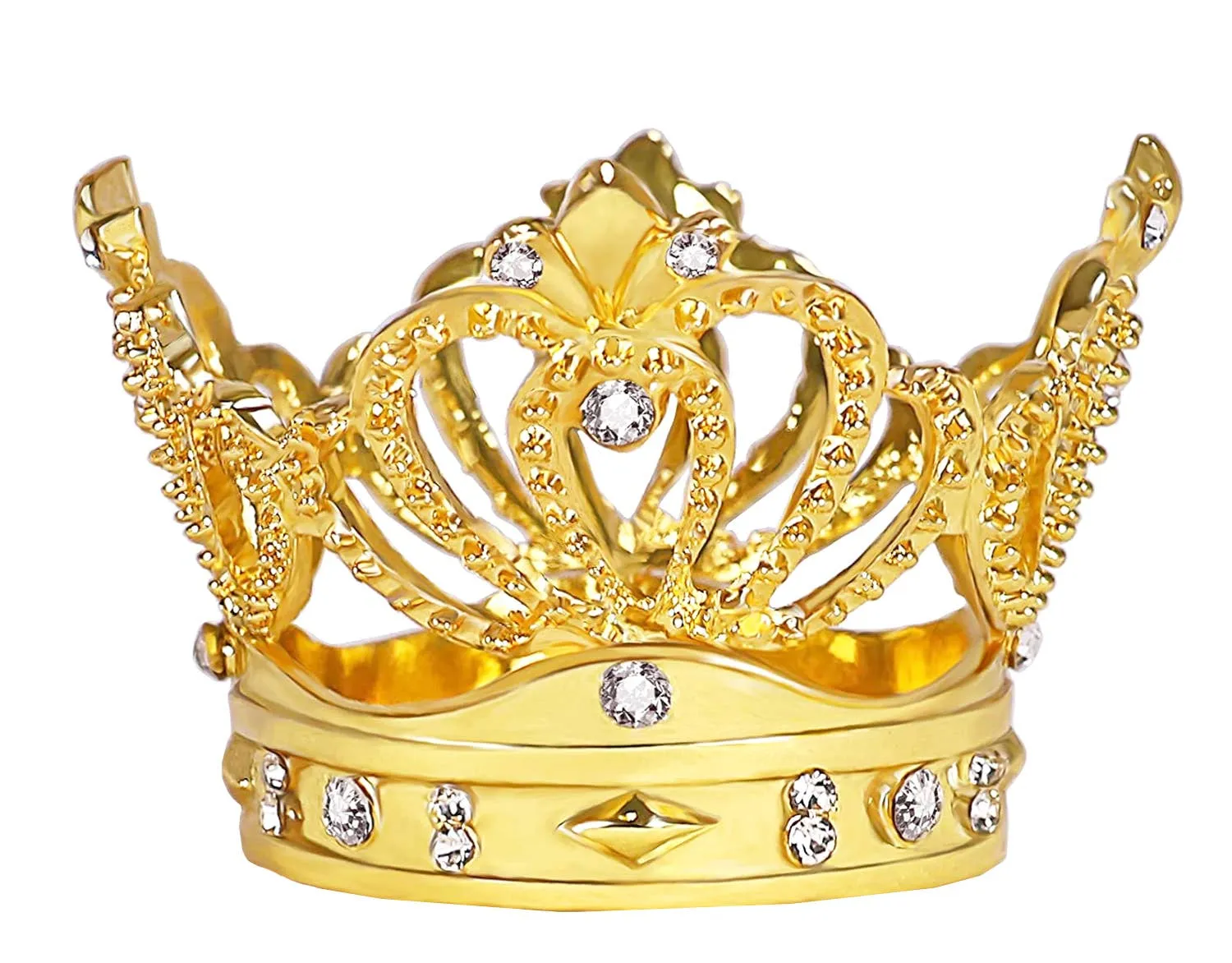 Gold Metal Crown Napkin Rings Set of 4