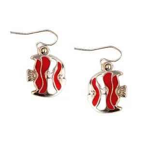 GOLD MULTI COLOR RED AND WHITE EARRINGS  #SE32412_GLD-MULTI (AI6)