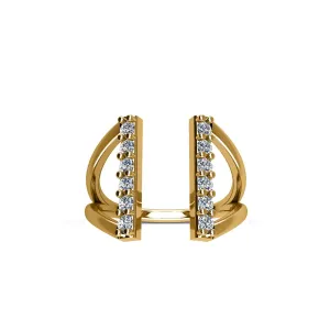 Gold Plated Cubic Zirconia Fashion Geometric Ring in Sterling Silver