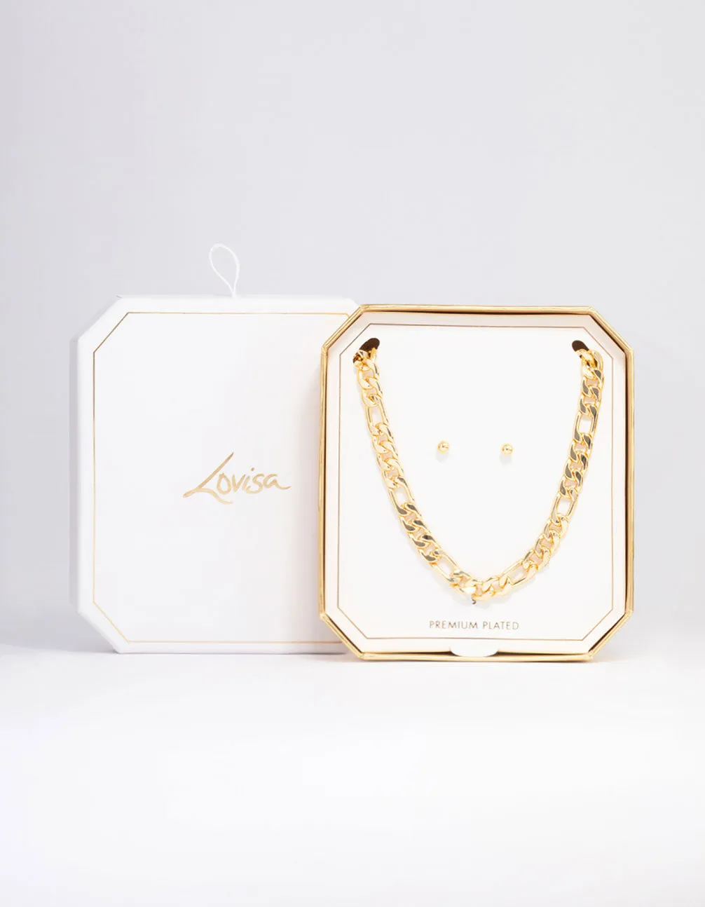 Gold Plated Figaro Chain Necklace