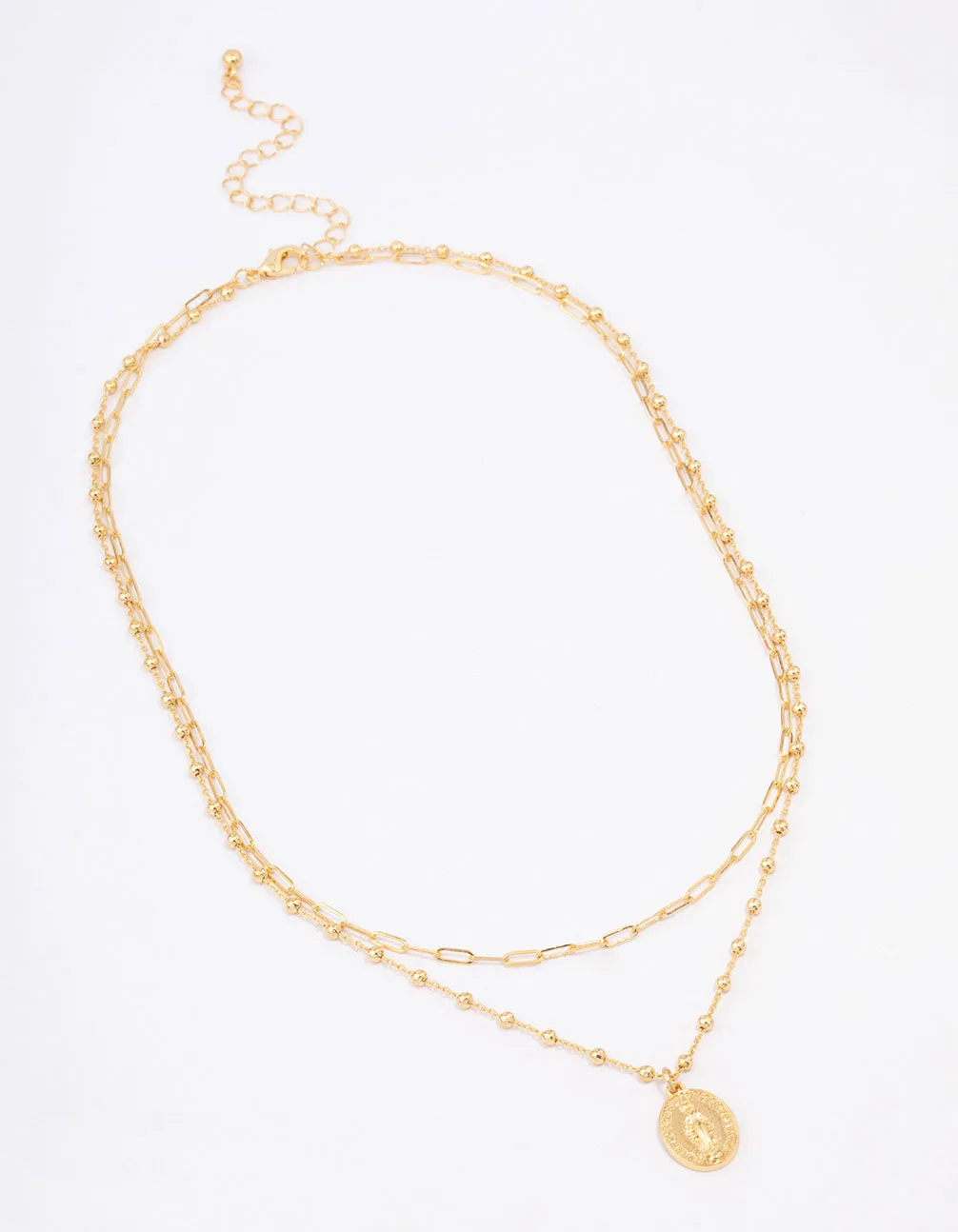 Gold Plated Layered Coin Necklace