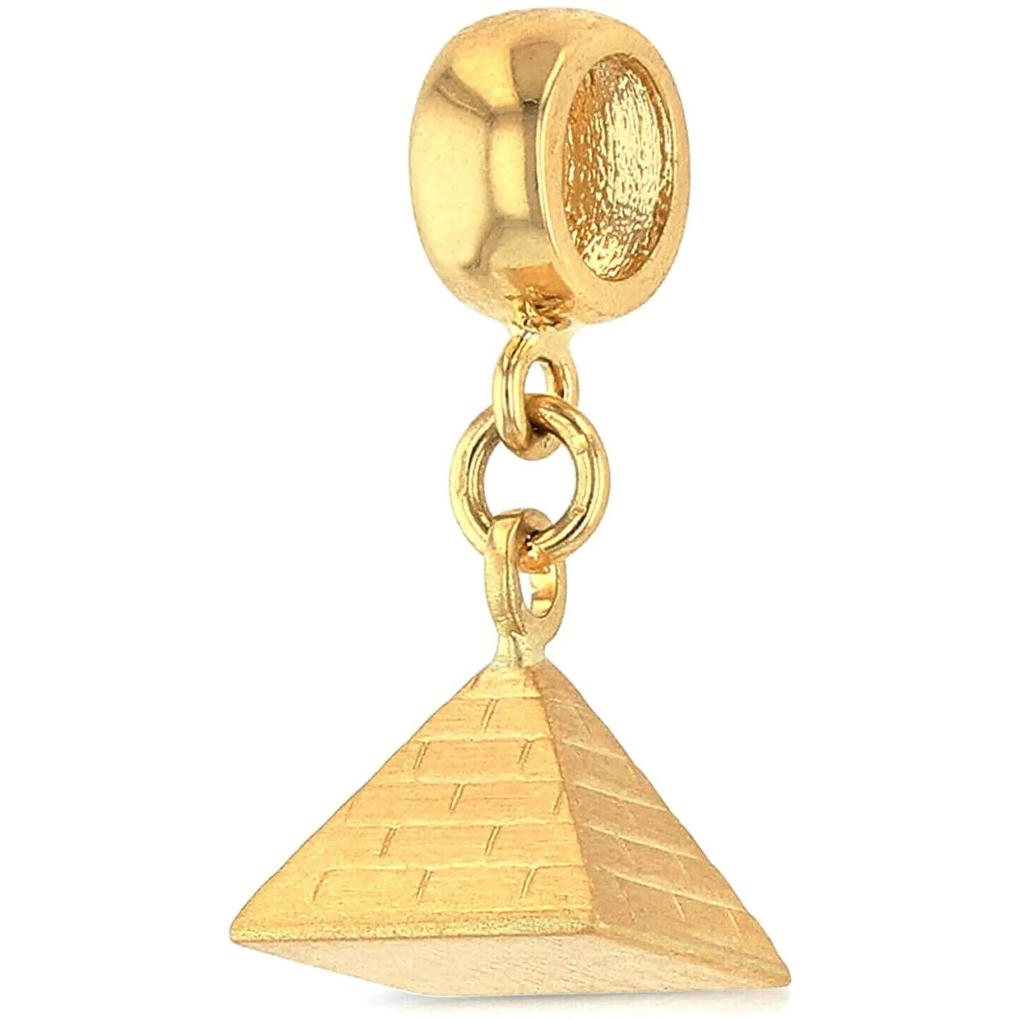 Gold Pyramid Egypt Dangle Pendant Charm