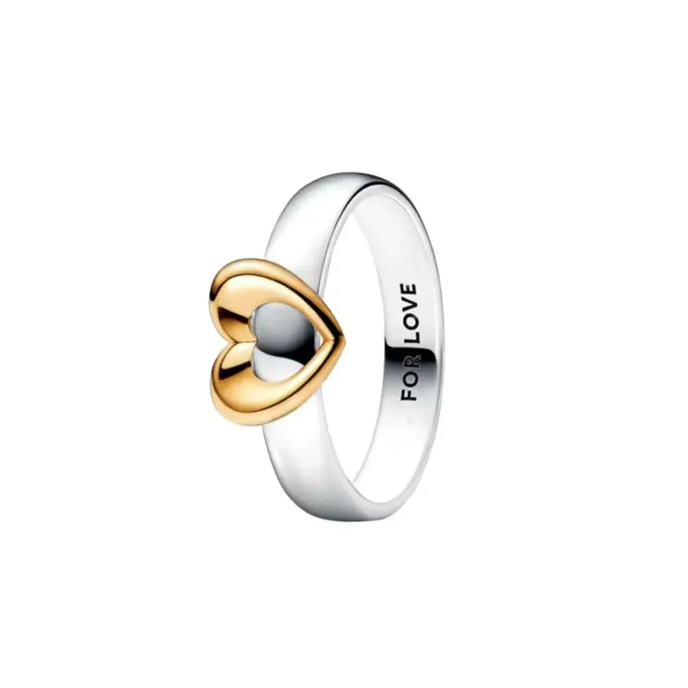 Gold Rose Gold Heart Ring for Women