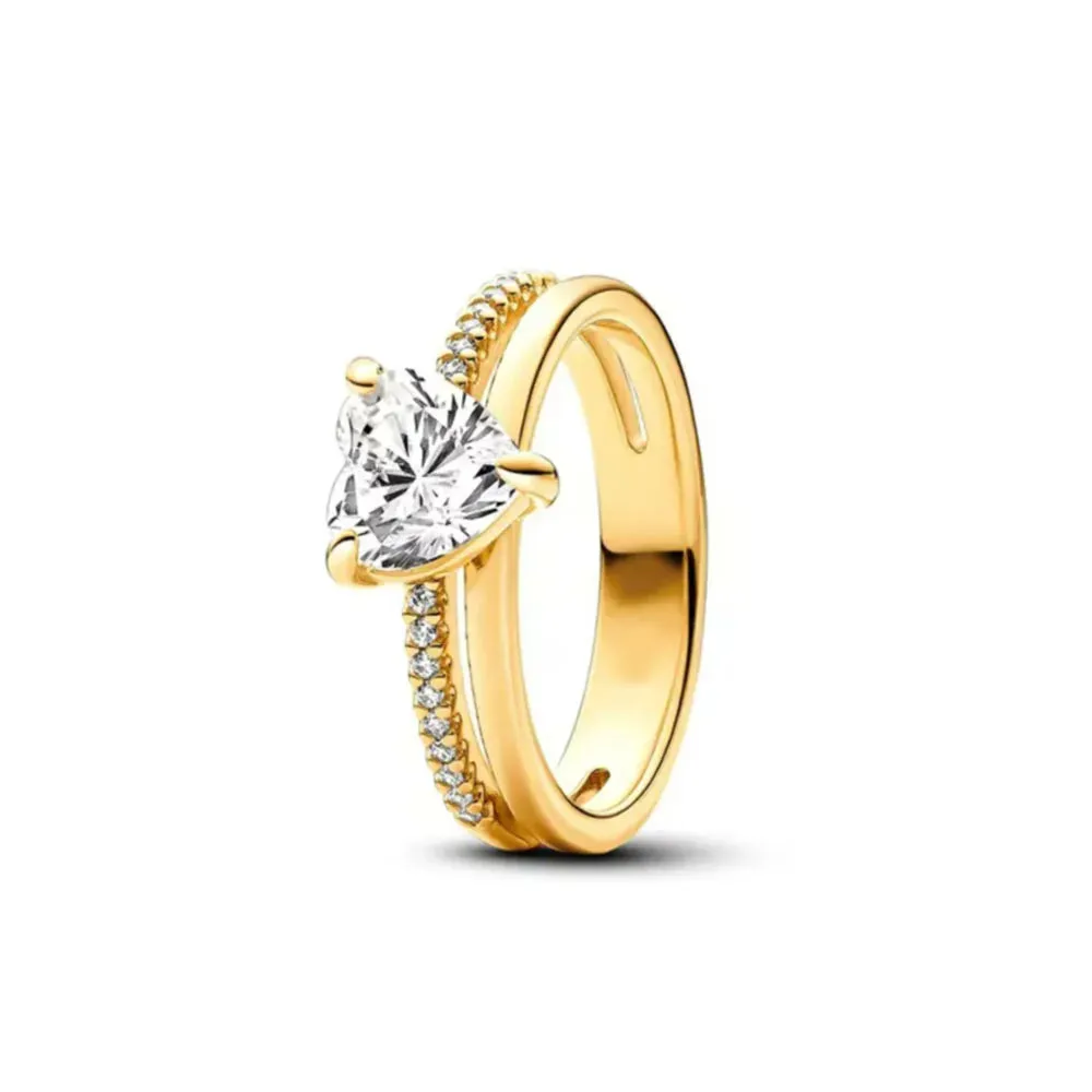 Gold Rose Gold Heart Ring for Women
