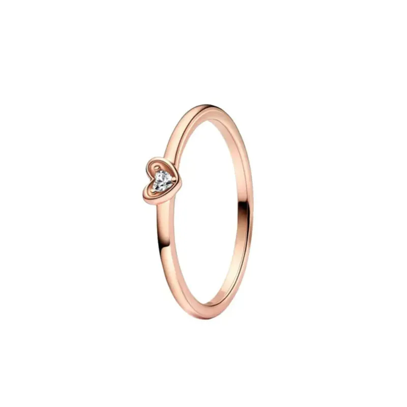 Gold Rose Gold Heart Ring for Women