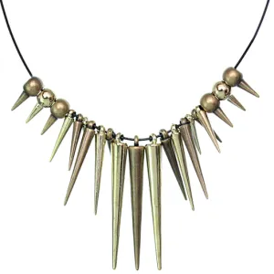 Gold Spike Nylon Necklace Set