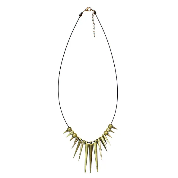 Gold Spike Nylon Necklace Set