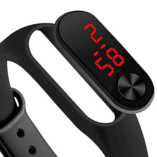 Goldenize Fashion Kids Digital Date and Time Black Dial LED Watch for Stylish Kids Unisex Birthday Gift Digital Children Watch for Boys & Girls | Pack of 2