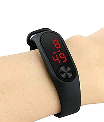 Goldenize Fashion Kids Digital Date and Time Black Dial LED Watch for Stylish Kids Unisex Birthday Gift Digital Children Watch for Boys & Girls | Pack of 2