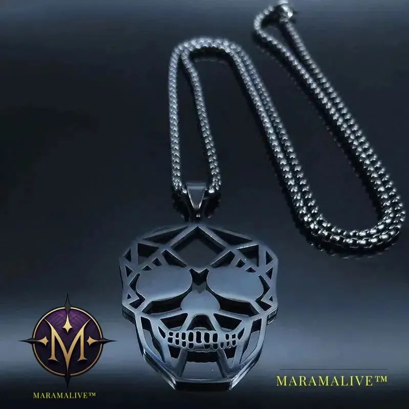 Goth Cool Skull Neck Pendant Stainless Steel Chain Necklace Hip Hop Rock Necklaces Jewelry