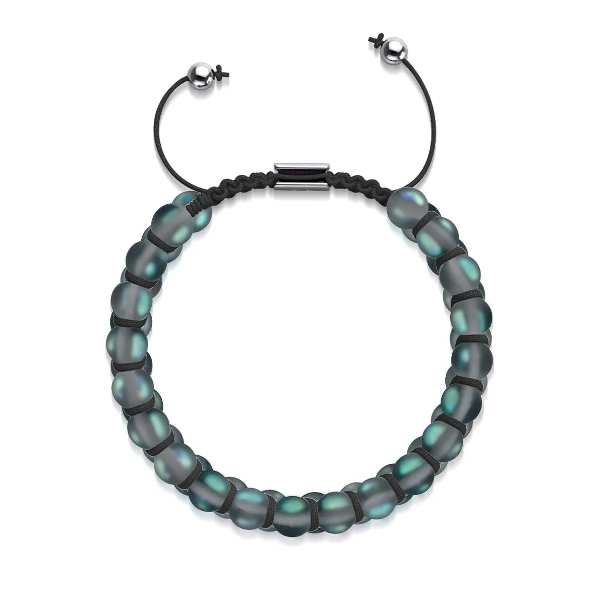Grey | Silver | Double Mermaid Glass Bracelet