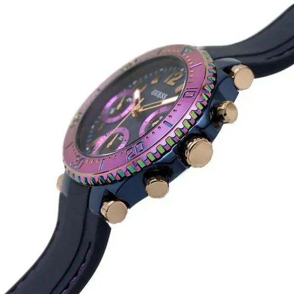 Guess Cosmic Blue Silicone Strap Blue Dial Chronograph Quartz Watch for Ladies - GW0466L2
