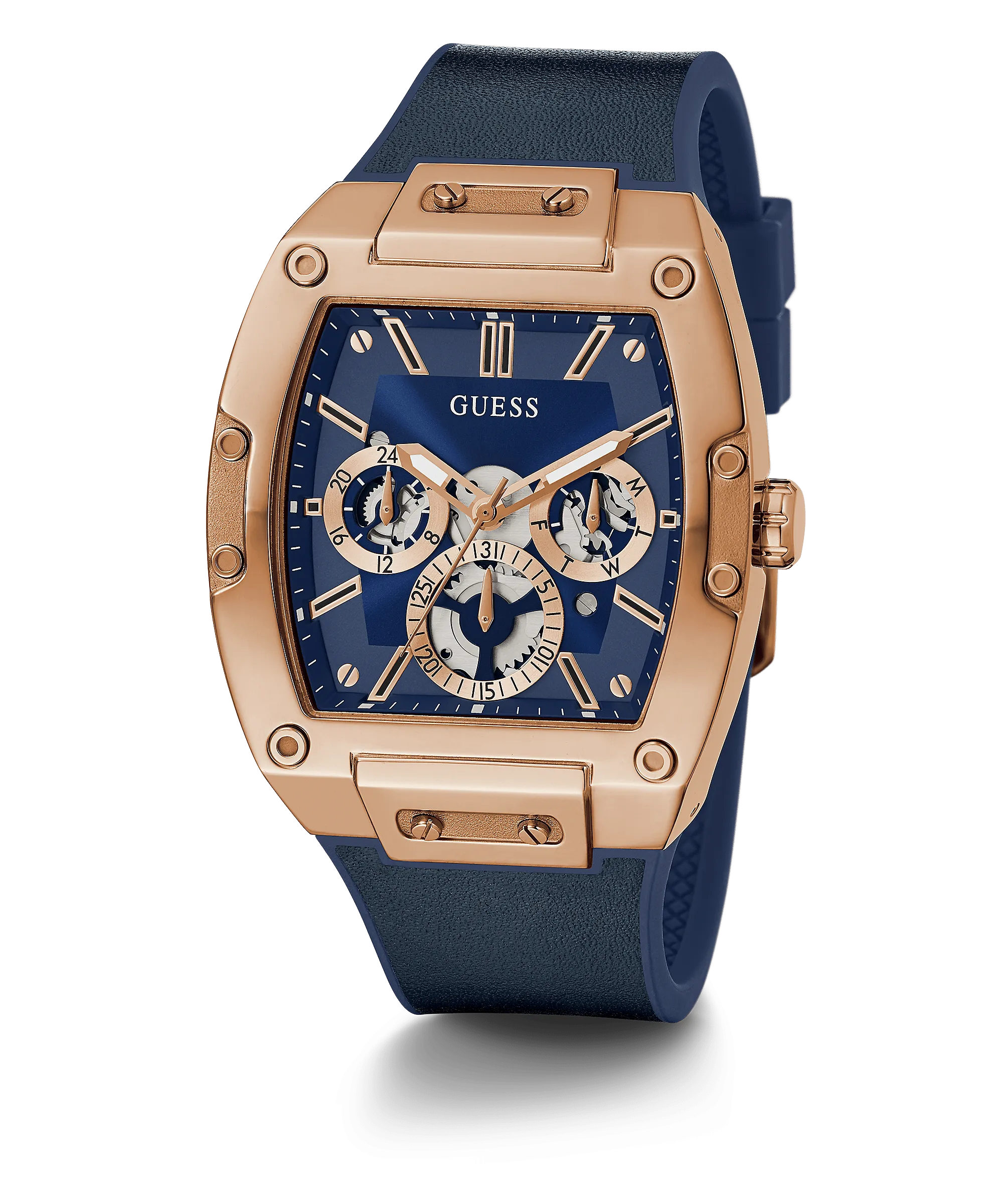 Guess Phoenix Brown Case Silicone Strap Men's Watch GW0202G4