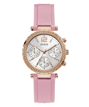 Guess Solstice Rose Gold Silicone Women's Watch GW0113L4