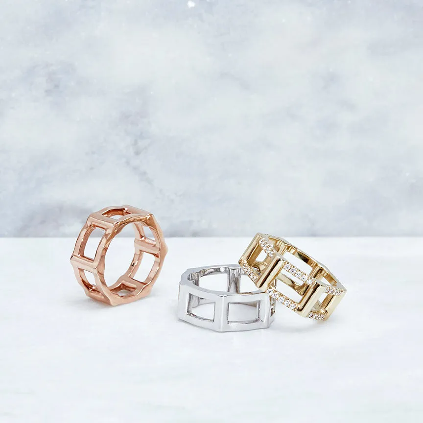 Half Cage Ring | Rose Gold