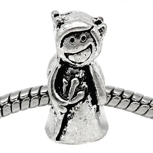 Halloween Devil Girl Bead Spacer for Snake Chain Charm Bracelet