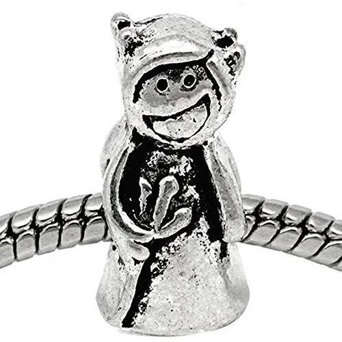 Halloween Devil Girl Bead Spacer for Snake Chain Charm Bracelet