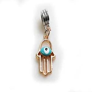 Hamsa Hand/evil Eye Charm Bead for Snake Charm Bracelet (Blue)