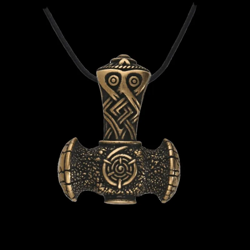Handcrafted Mjölnir Triquetra Bronze Amulet