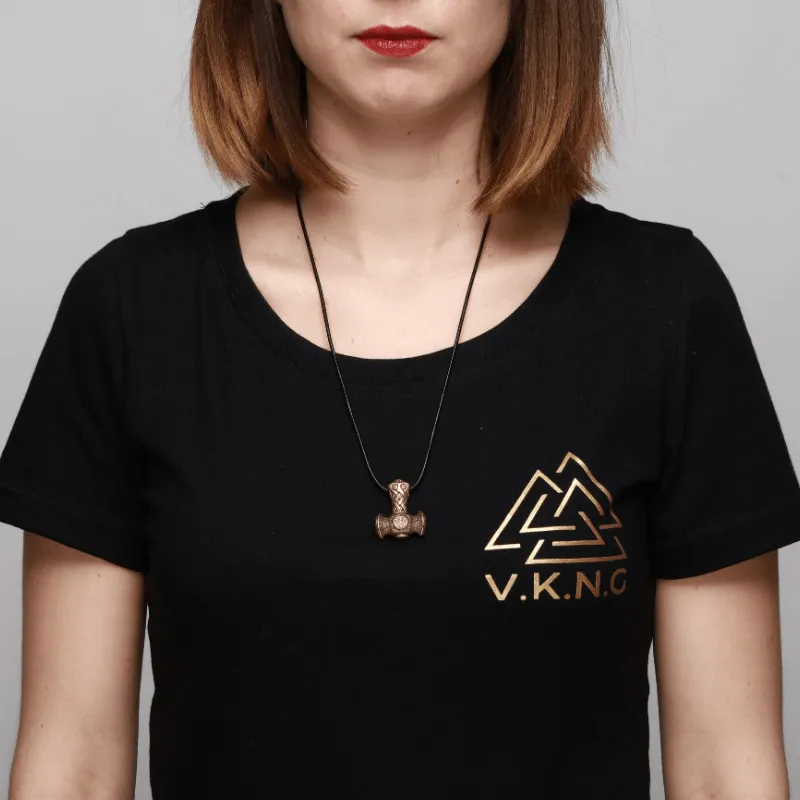 Handcrafted Mjölnir Triquetra Bronze Amulet