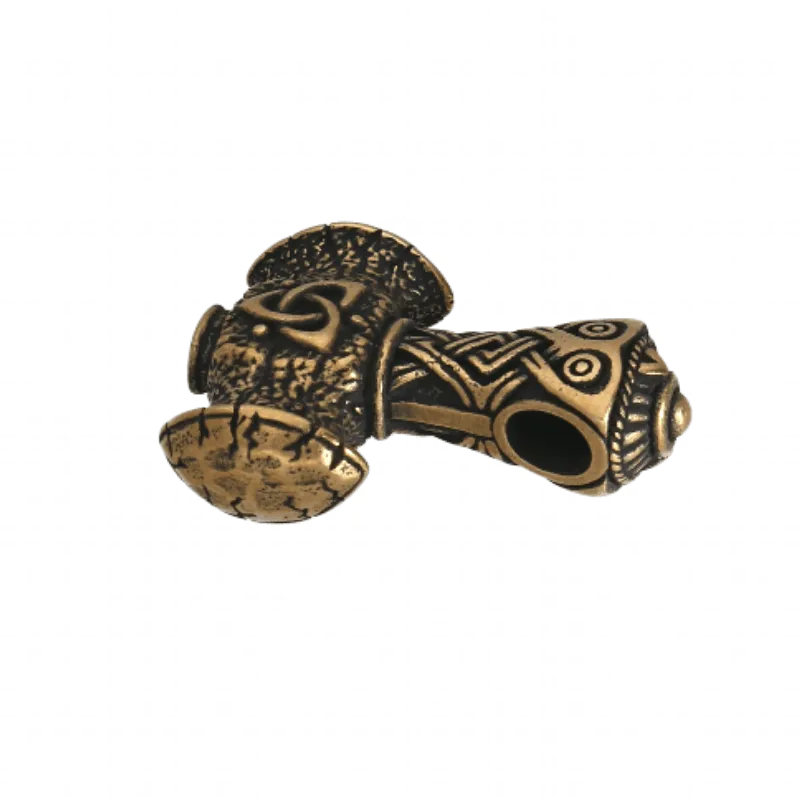 Handcrafted Mjölnir Triquetra Bronze Amulet