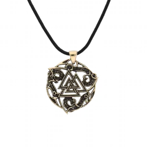 Handcrafted Valknut Symbol Ornament Bronze Pendant
