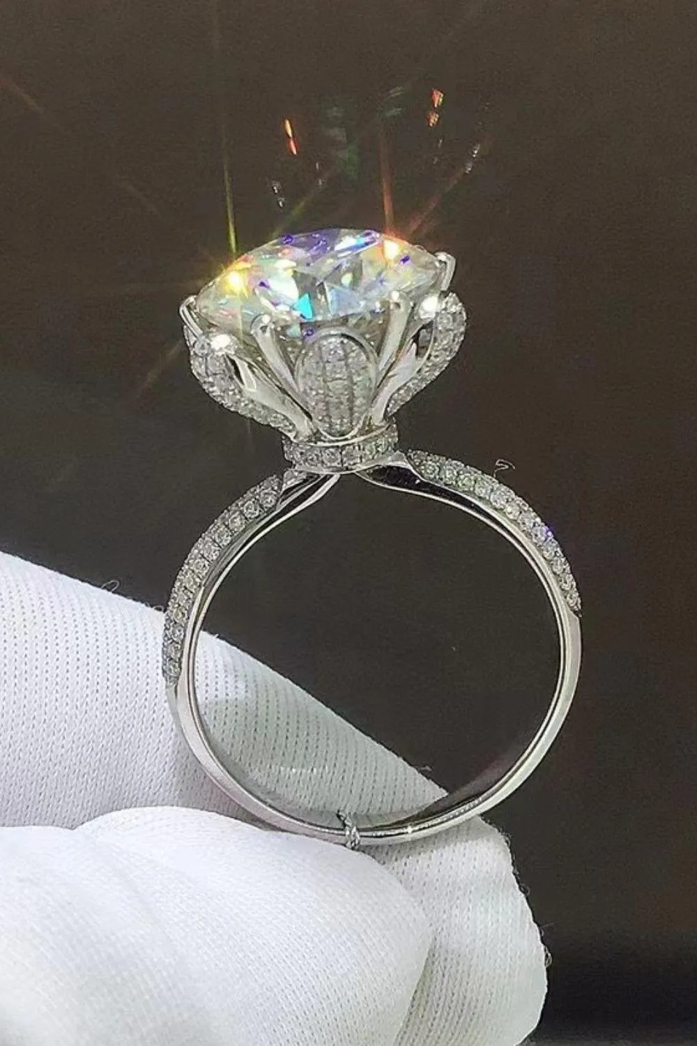 Hazel Blues® | 5 Carat Moissanite Side Stone Ring