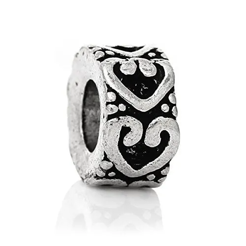 Heart Bead Compatible for Most European Snake Chain Bracelet