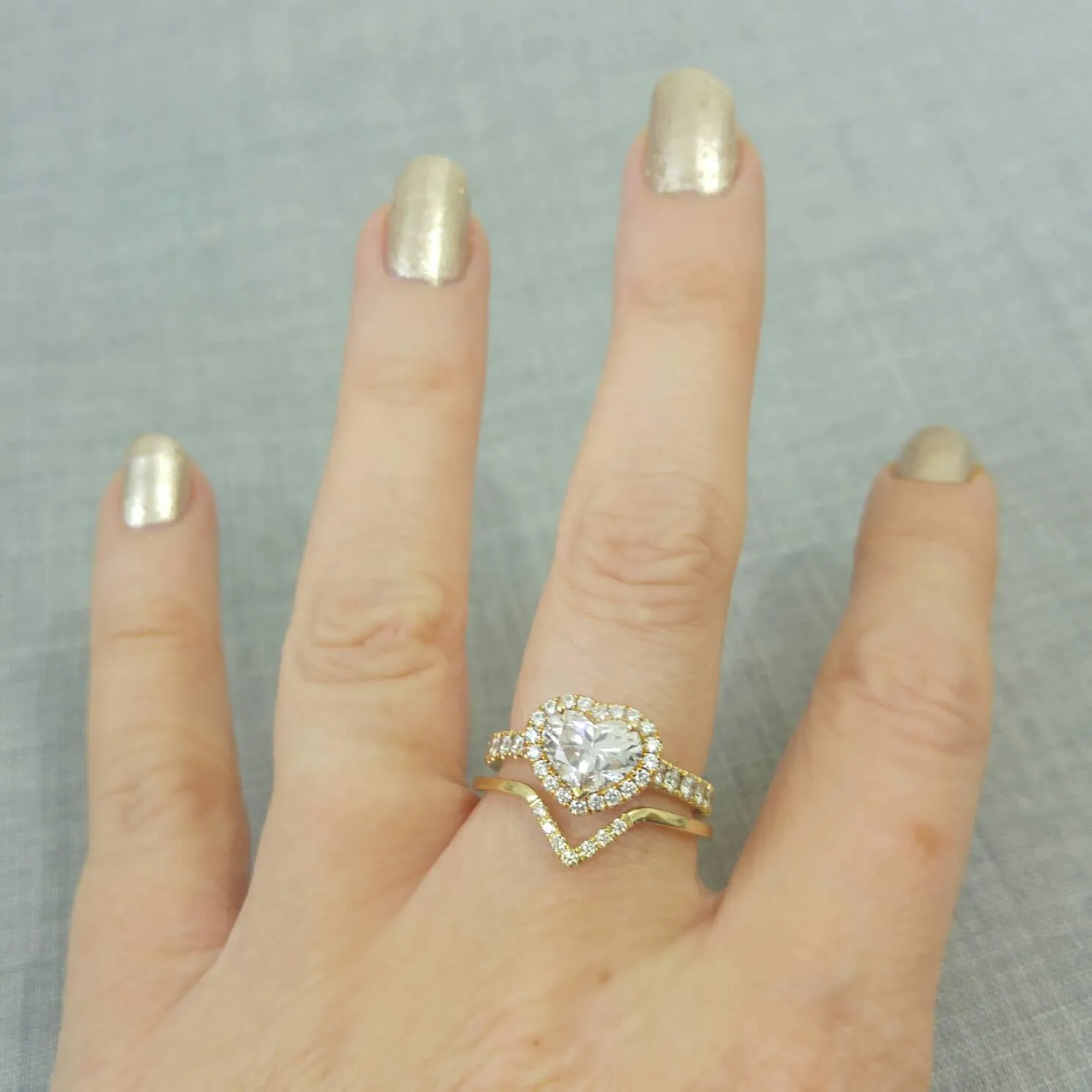 Heart Shape Diamond Halo Engagement Ring