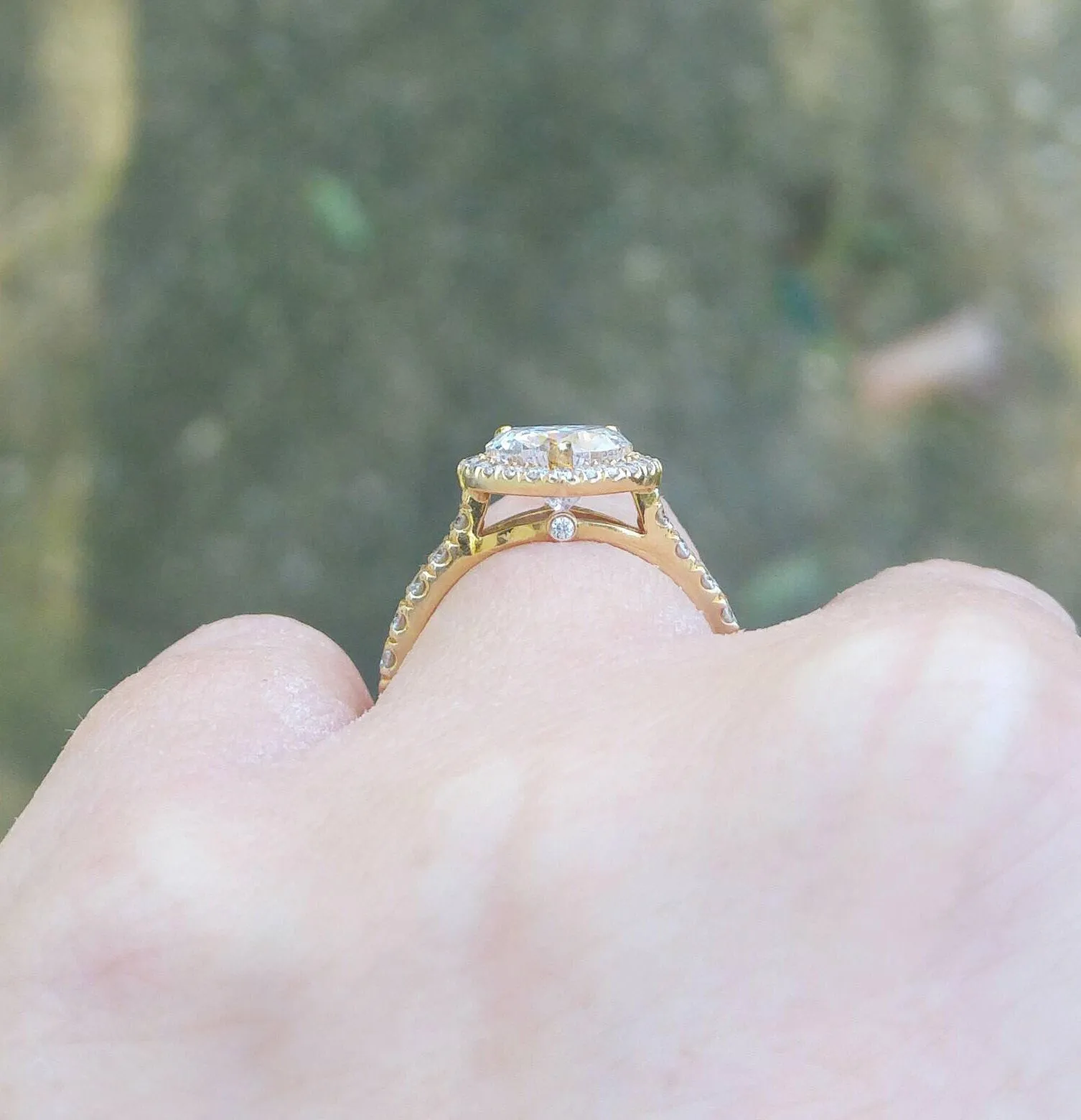 Heart Shape Diamond Halo Engagement Ring