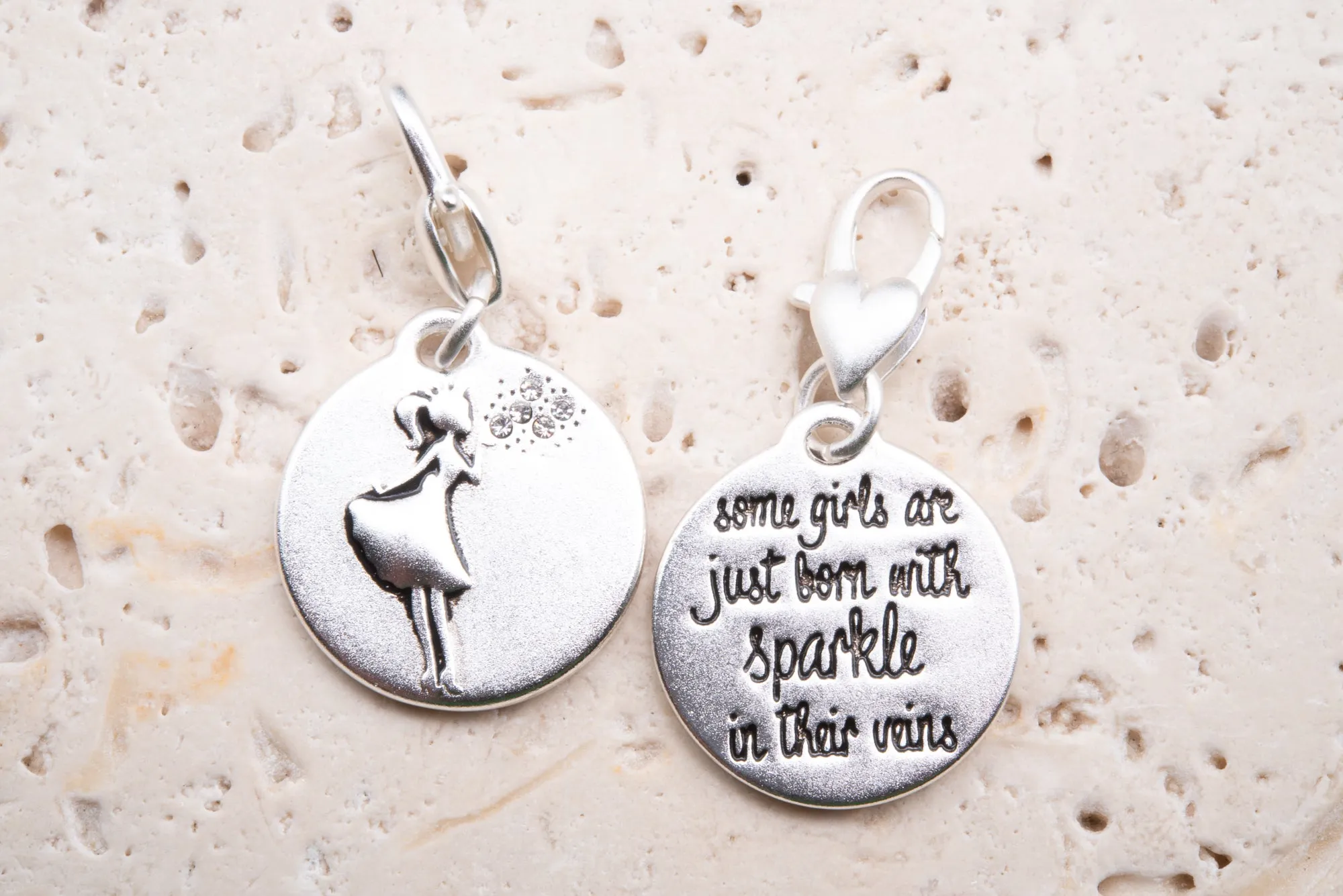 Heartfelt Emotions Silver 1-Tone Medallion - Sparkle