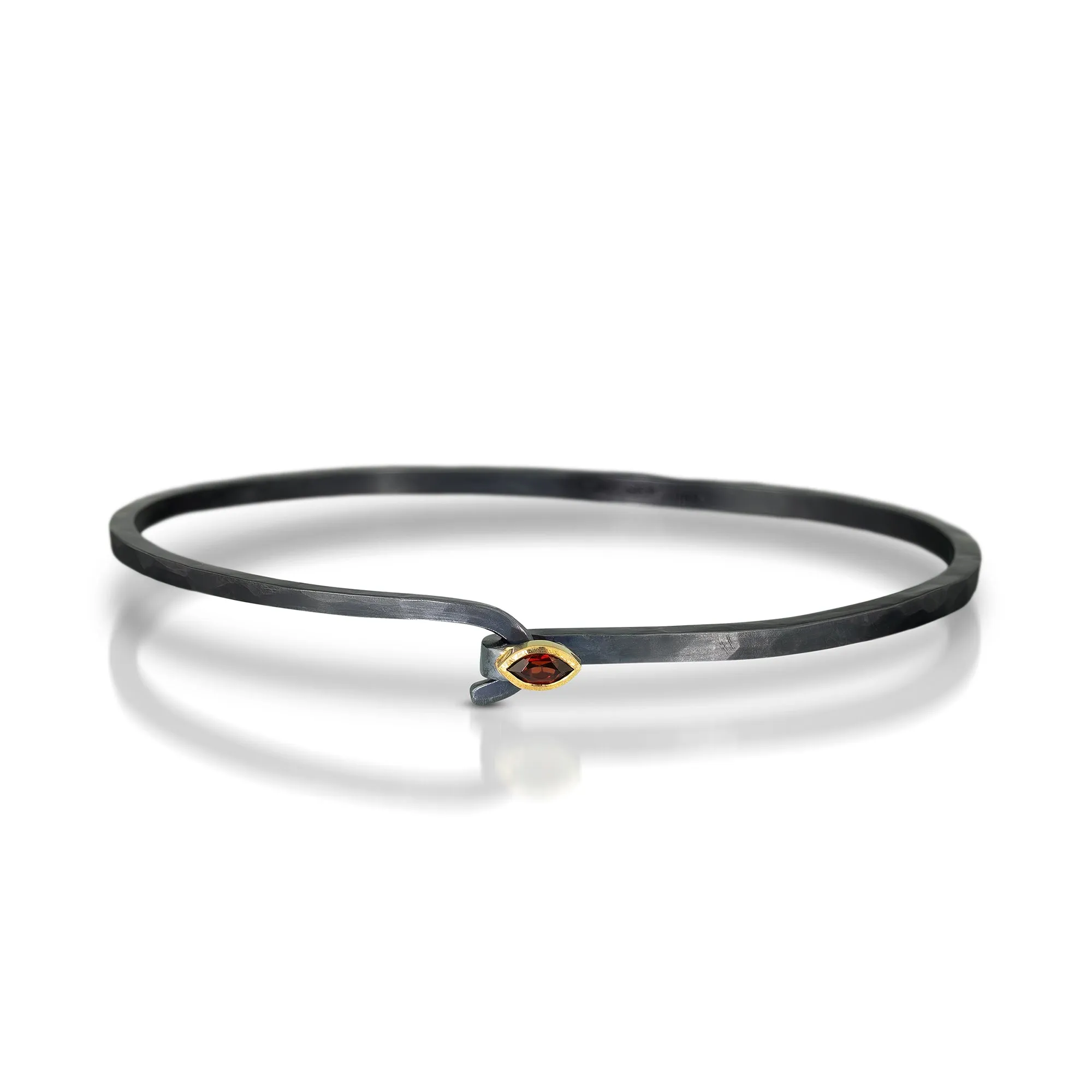 hook bracelet with marquise mozambique garnet