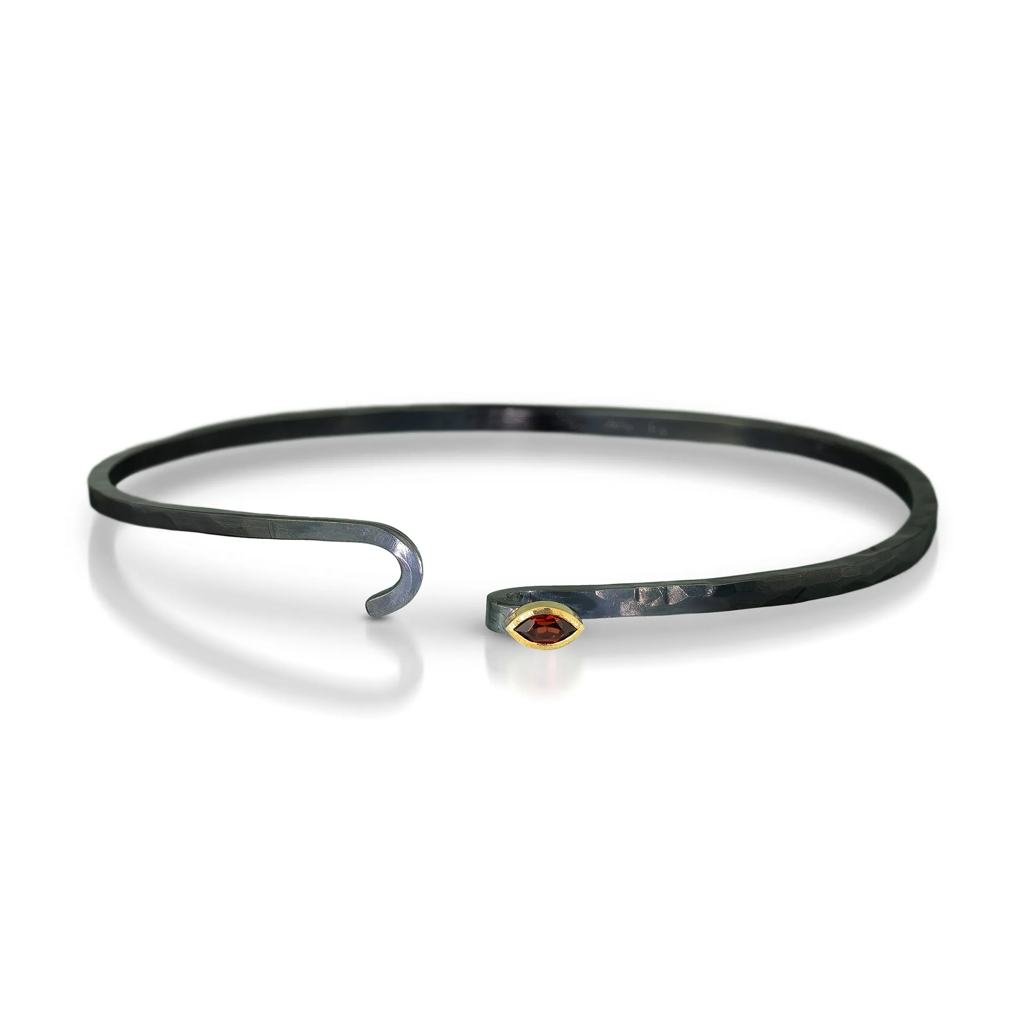 hook bracelet with marquise mozambique garnet