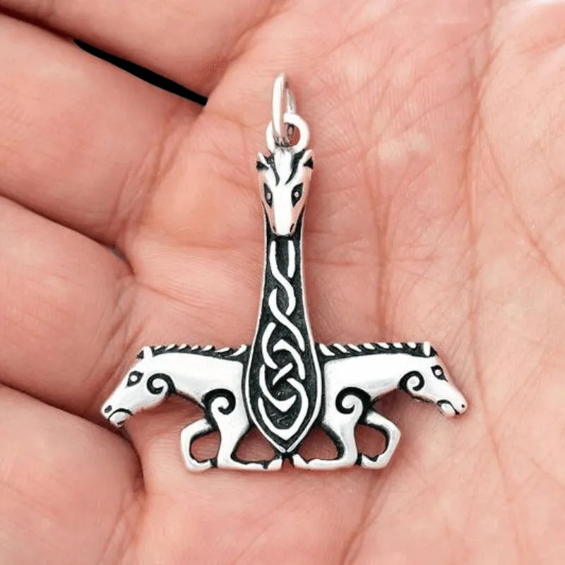 Horse Thor Hammer  925 STERLING SILVER PENDANT