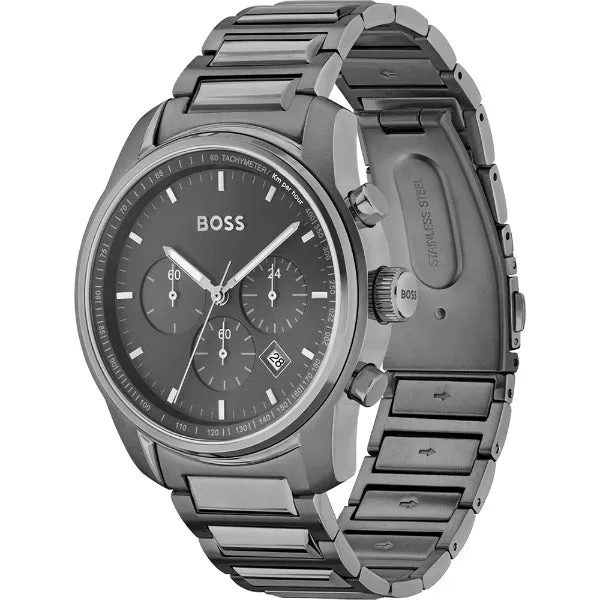 HUGO BOSS Trace Grey Stainless Steel Grey Dial Chronograph Quartz Watch for Gents - 1514005