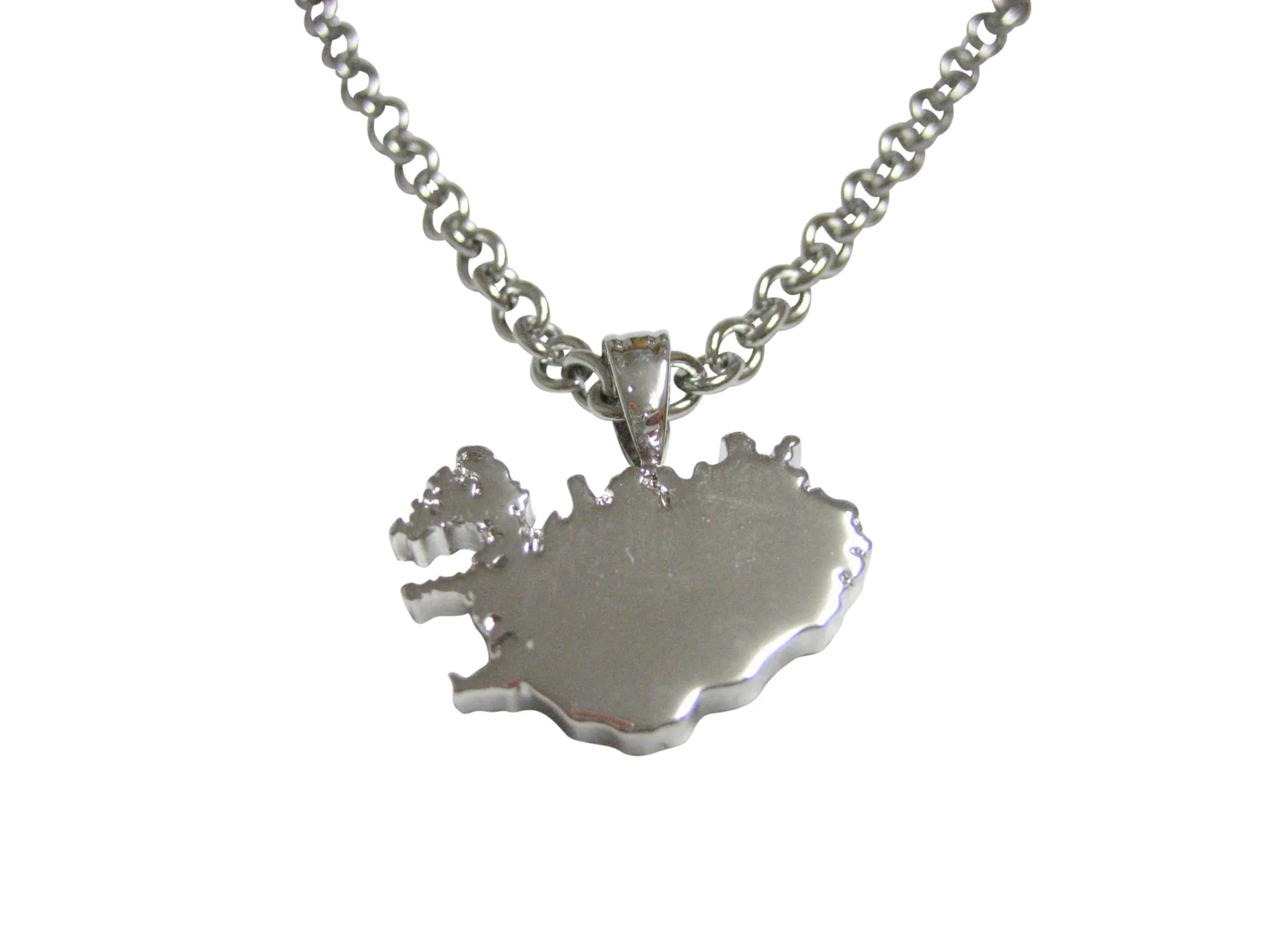 Iceland Map Shape Pendant Necklace