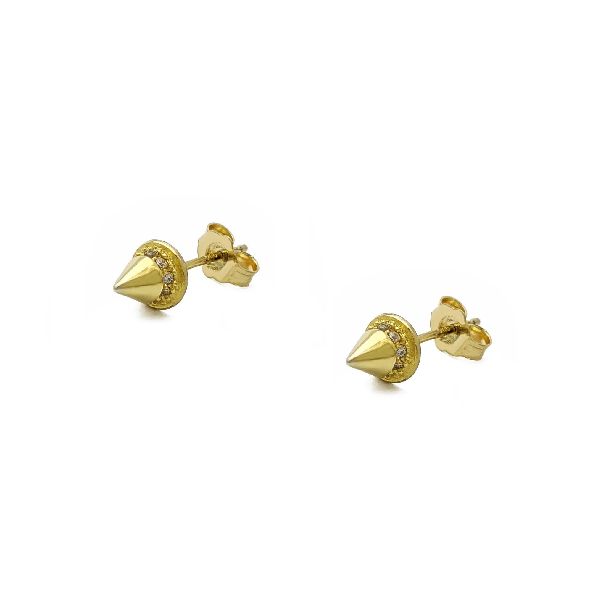 Icy Spike Stud Earrings (Silver)