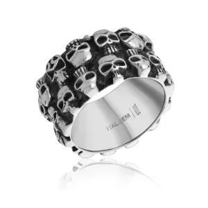 Italgem Stainless Steel Skull Eternity Ring