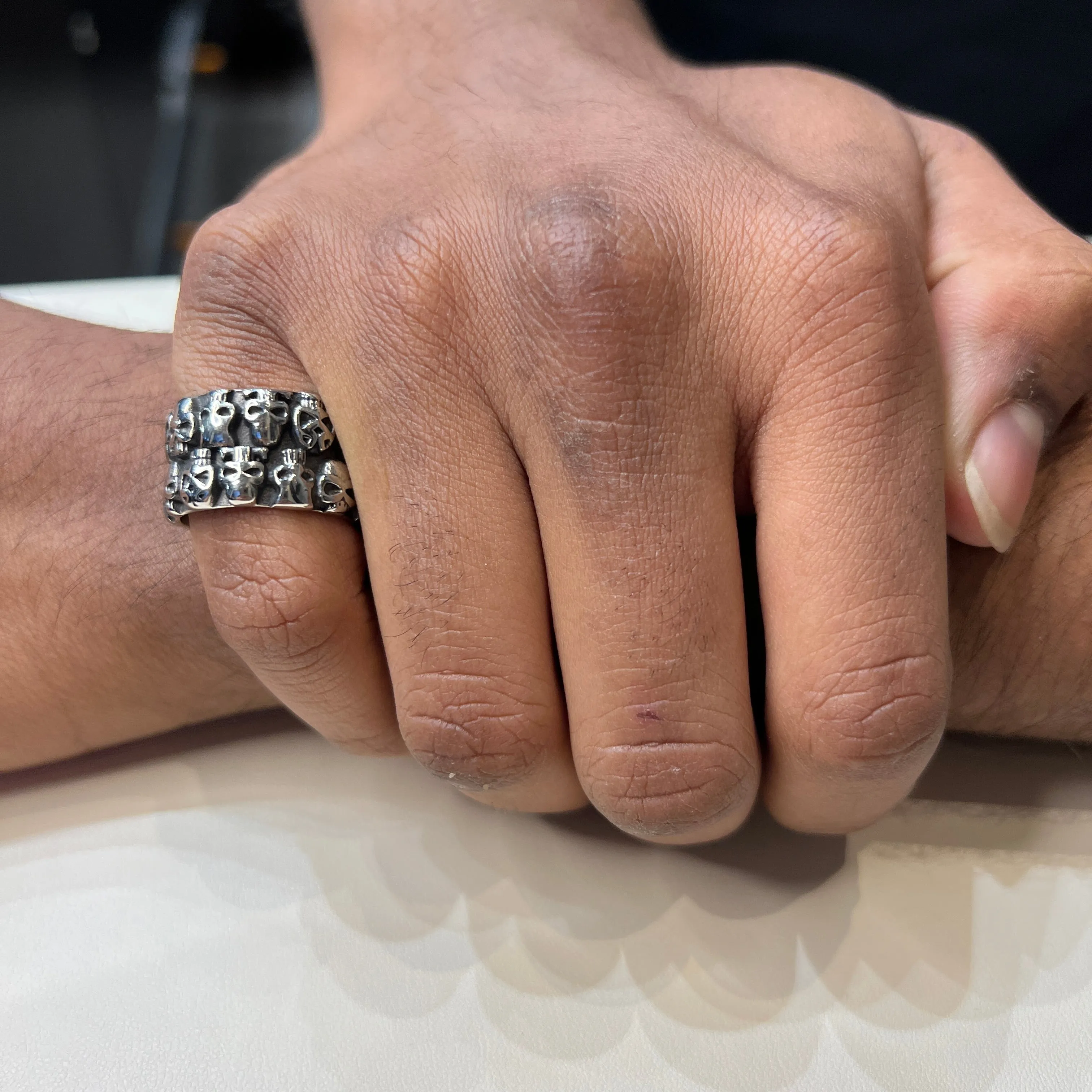 Italgem Stainless Steel Skull Eternity Ring