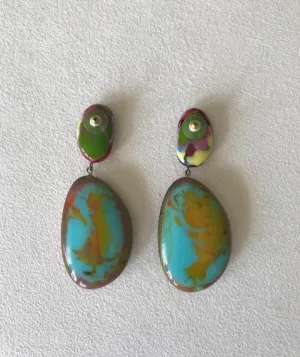 Jackie Brazil Double Pendant Earrings