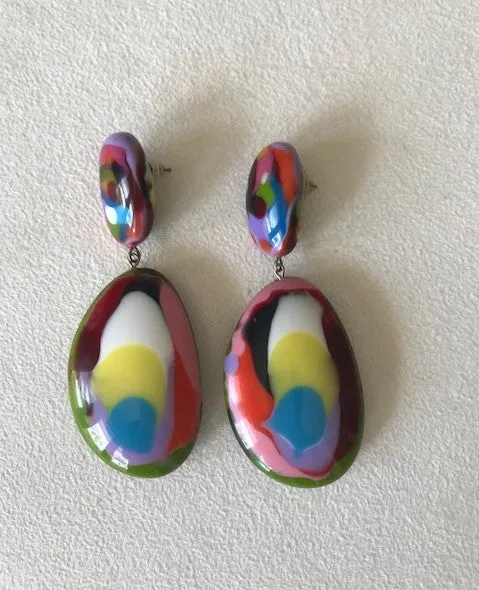 Jackie Brazil Double Pendant Earrings