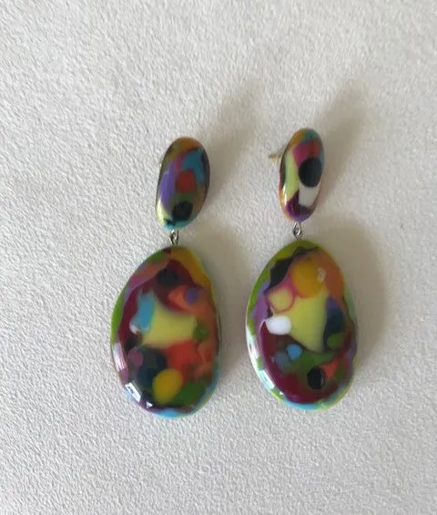 Jackie Brazil Double Pendant Earrings