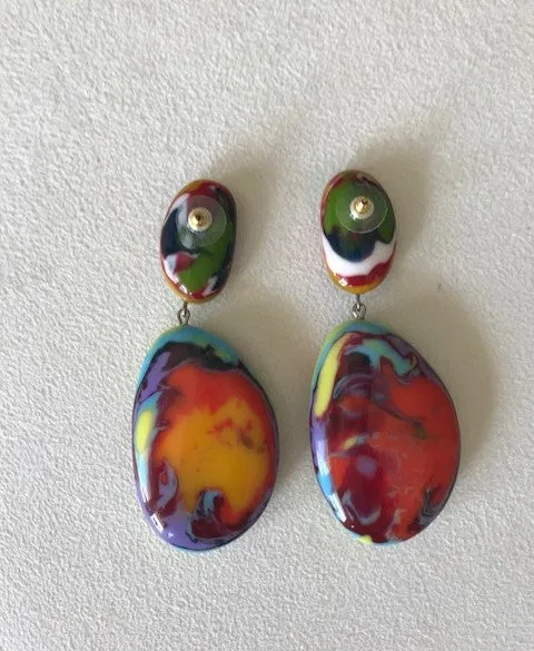Jackie Brazil Double Pendant Earrings