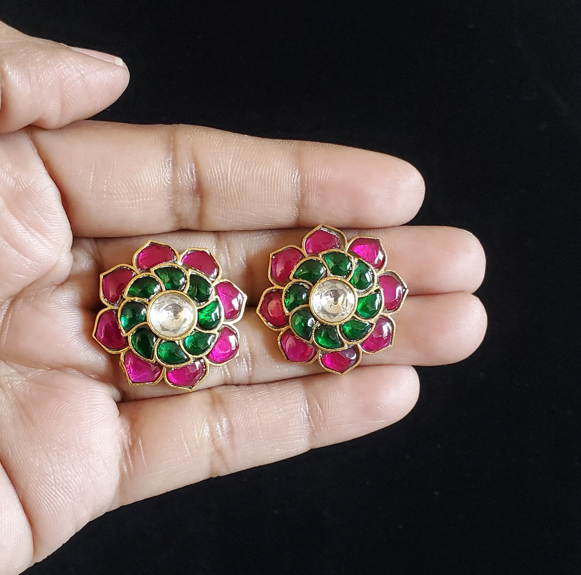Jadau Kundan Ear Tops Multi