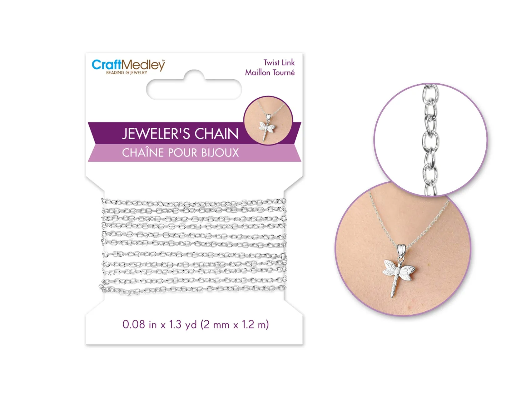 Jewelry Findings: 2mm x 1.2m Jeweler's Chain Silver