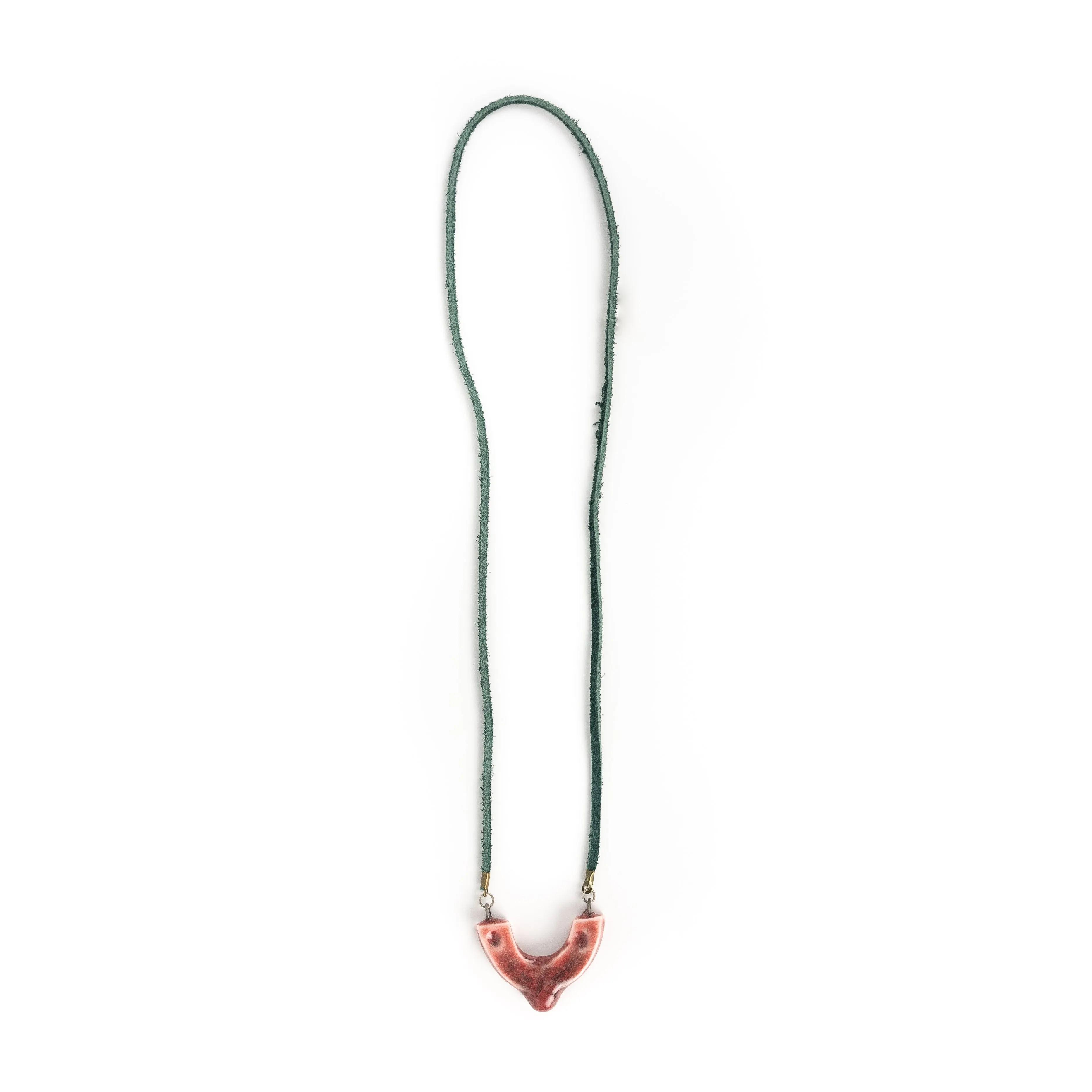 Jill Birschbach Red Arch Drip Ceramic Necklace