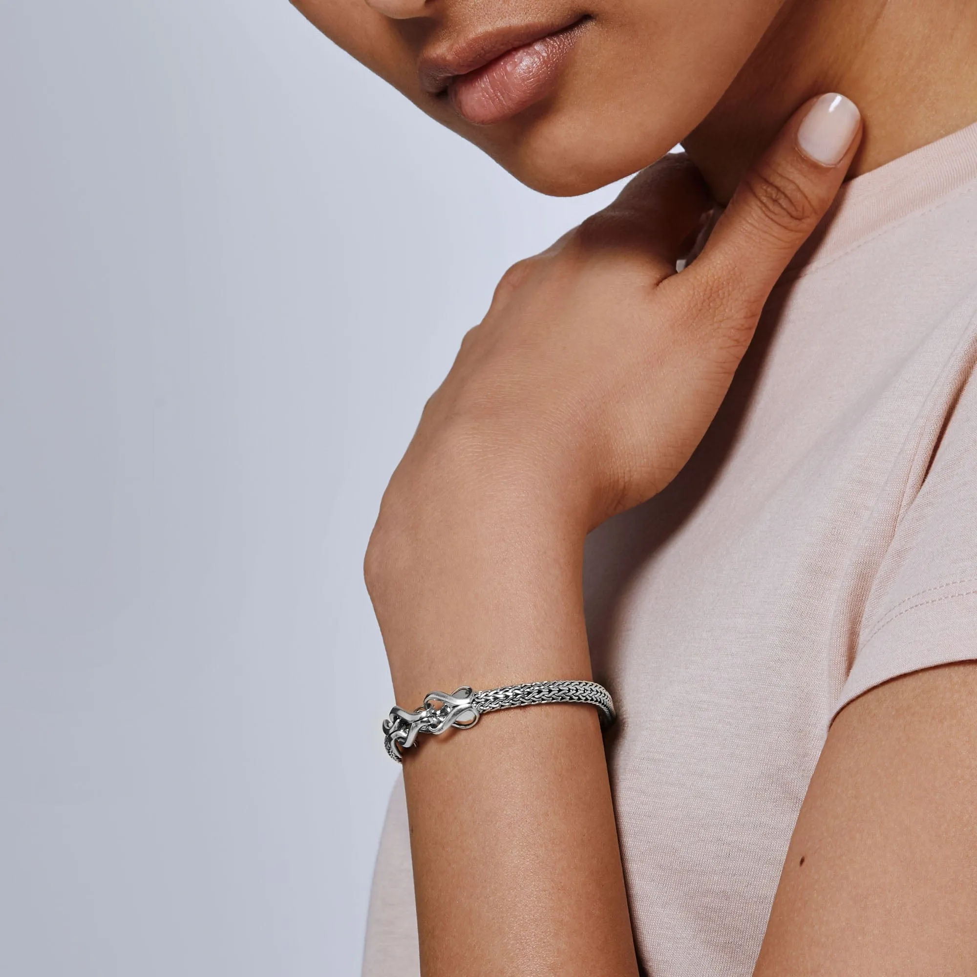 John Hardy Silver Asli Chain Link Station Bracelet